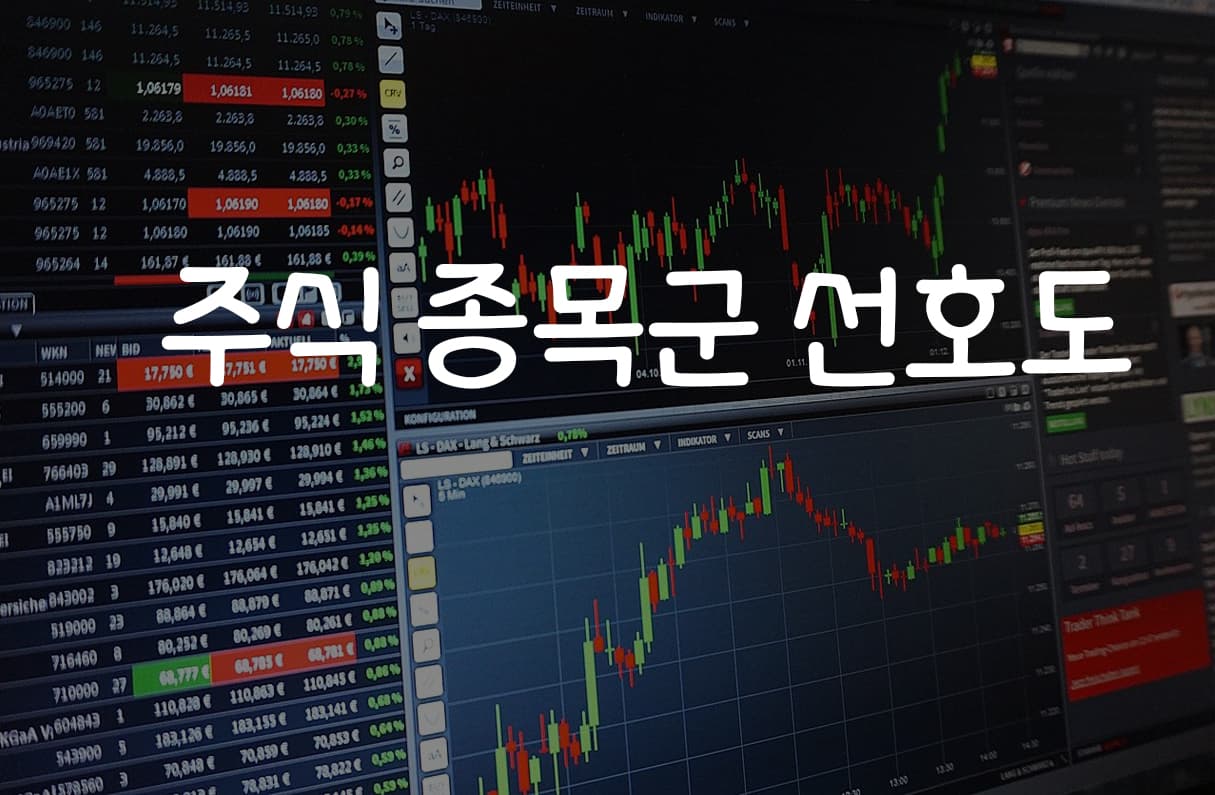 주식 종목군 선호도 투표 이미지